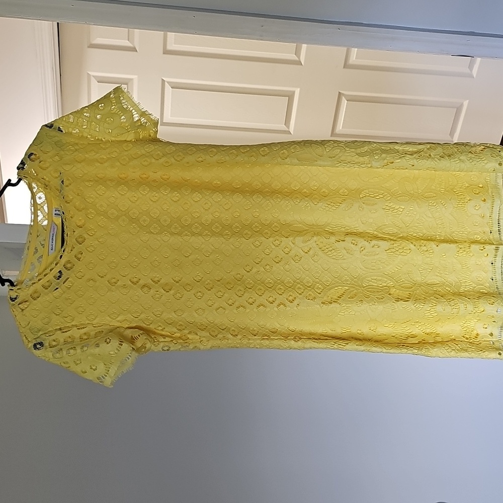 Isaac Mizrahi Yellow Embellished Flutter Sleeve Blouse